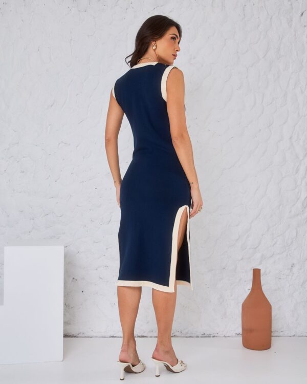 Vestido Fenda Modal Bicolor – Brillaris&Co