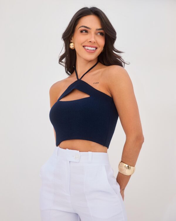 Cropped Canelado Cut Out - Imagem 3