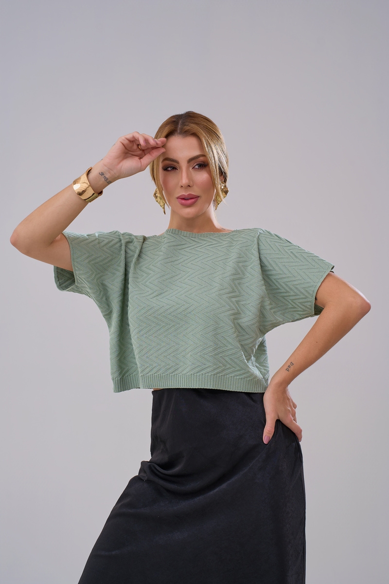 Cropped Tricot Sage